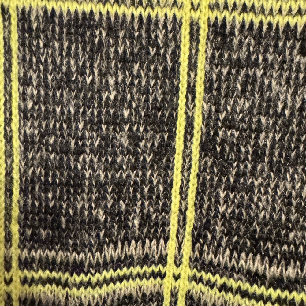 Vintage Handmade Neon Plaid Knit Sweater Women’s Size Large - Picture 3 of 4